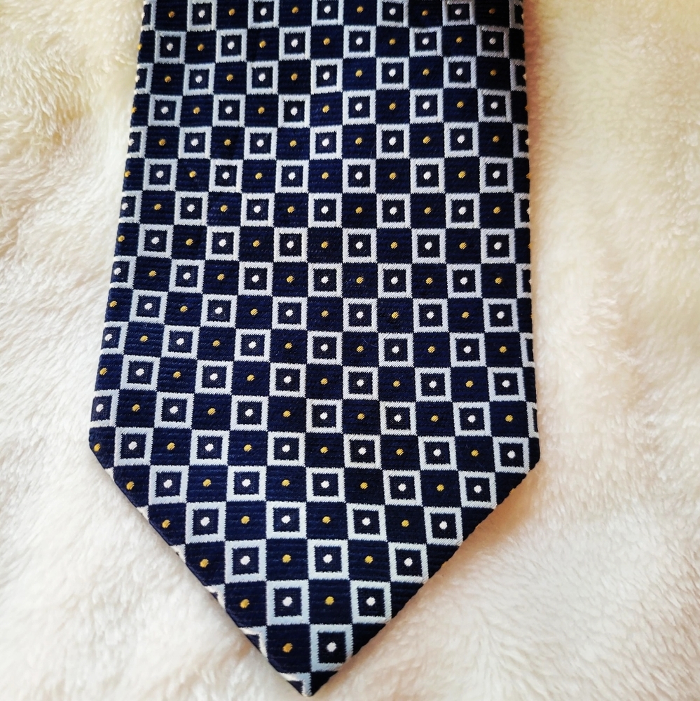 Men's Geometrical Burberry Vtg Tie - Picture 2 of 10